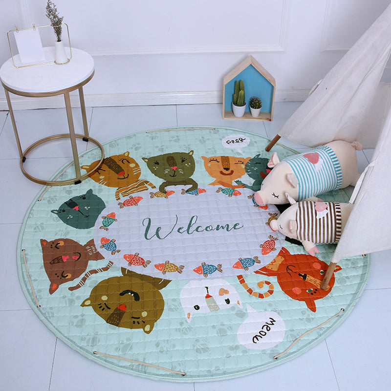 Lisslune | Beautiful cartoon rug for indoors, multicolored animal pattern rug, washable, pet-friendly, non-slip rug for the children's room