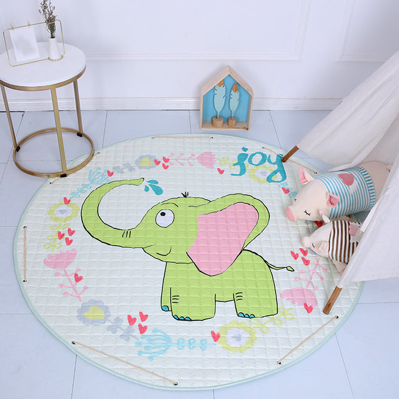 Lisslune | Beautiful cartoon rug for indoors, multicolored animal pattern rug, washable, pet-friendly, non-slip rug for the children's room