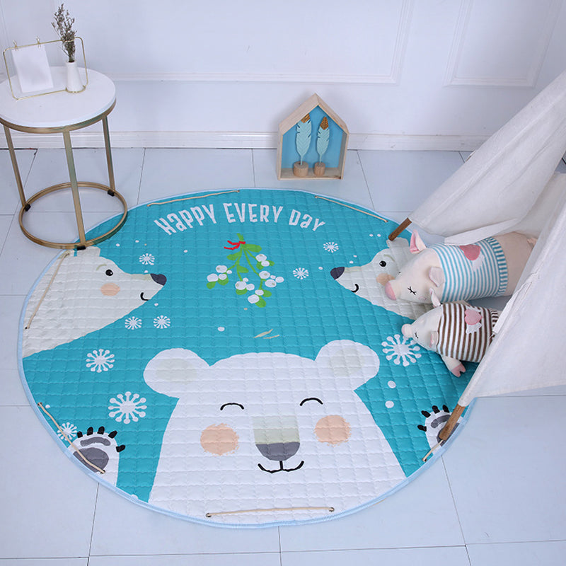 Lisslune | Beautiful cartoon rug for indoors, multicolored animal pattern rug, washable, pet-friendly, non-slip rug for the children's room