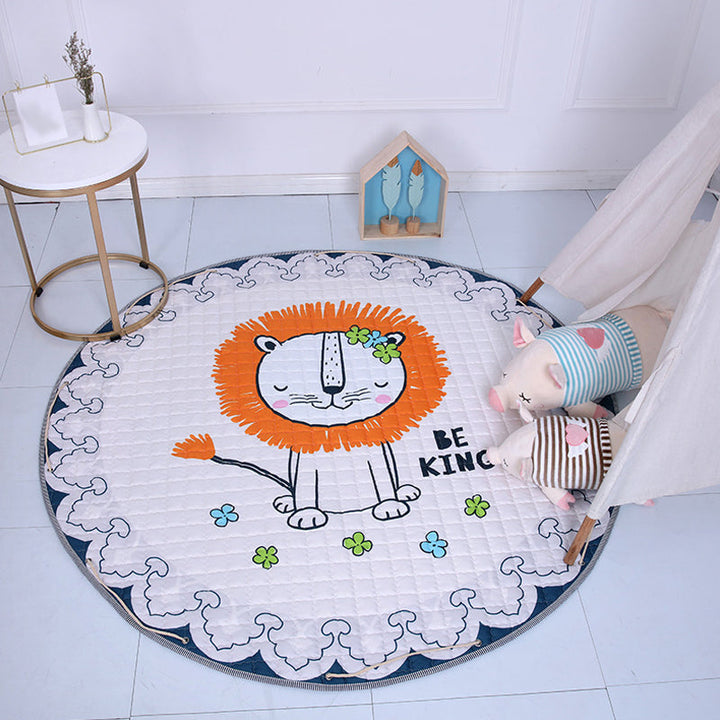 Lisslune | Beautiful cartoon rug for indoors, multicolored animal pattern rug, washable, pet-friendly, non-slip rug for the children's room