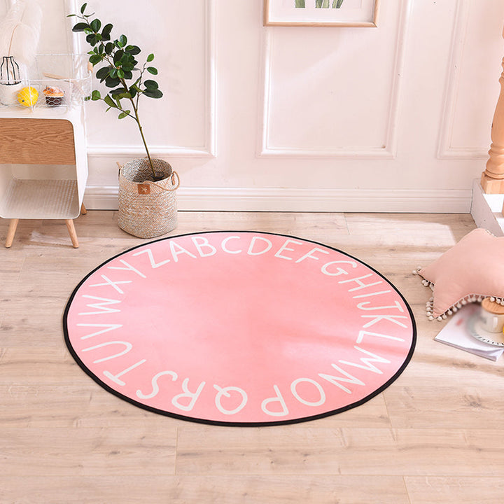 Lisslune | Pastel Alphabet Rug Synthetic Children Area Carpet Non-Slip Underlay Carpet for Children's Room