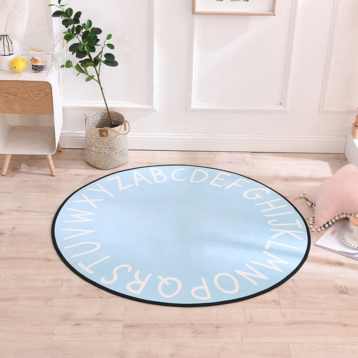 Lisslune | Pastel Alphabet Rug Synthetic Children Area Carpet Non-Slip Underlay Carpet for Children's Room