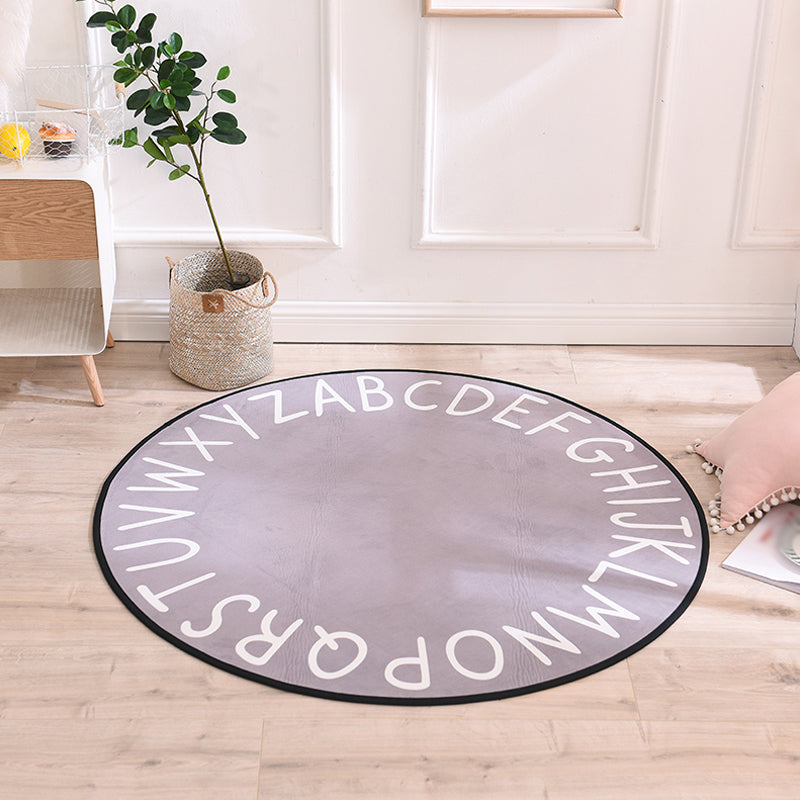 Lisslune | Pastel Alphabet Rug Synthetic Children Area Carpet Non-Slip Underlay Carpet for Children's Room