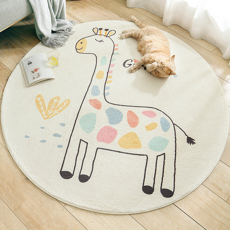Lisslune | Beautiful Kids Style Rug Soft Color Animal and Word Pattern Carpet Pet Friendly Non-Slip Rug for the Children's Room