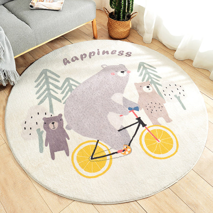 Lisslune | Beautiful Kids Style Rug Soft Color Animal and Word Pattern Carpet Pet Friendly Non-Slip Rug for the Children's Room