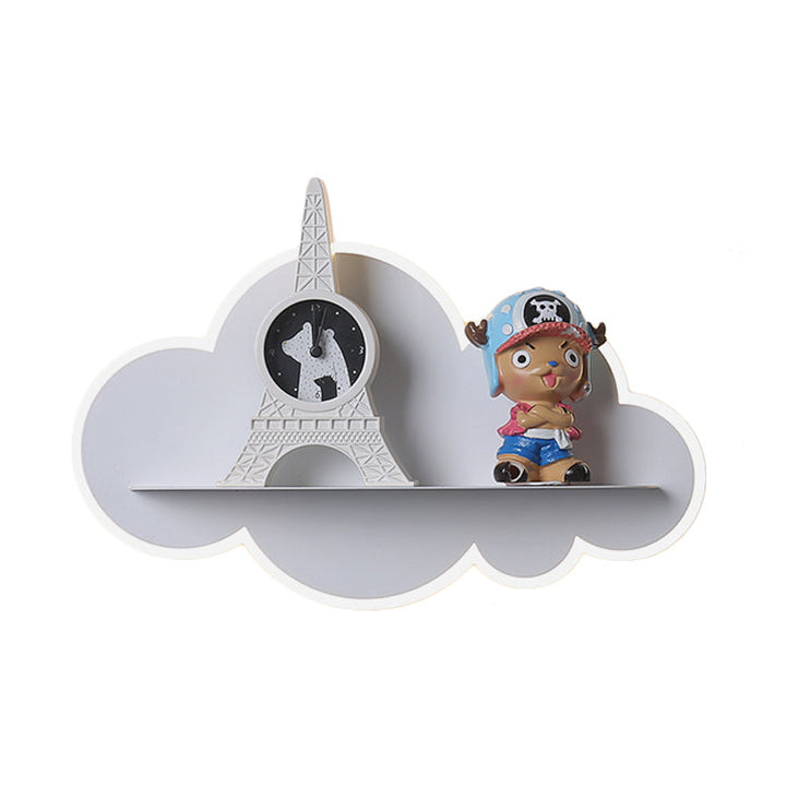 Skørter | Acrylic Cloud Wall Lamp with Shelf Children LED Wall Mount in White for Children's Bedroom