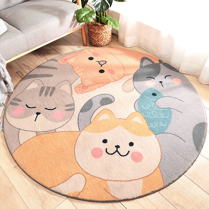 Lisslune | Shady Pet Indoor Carpet Pastel Cartoon Carpet Polypropylene Washable Stain Resistant Non-Slip Rug for the Nursery