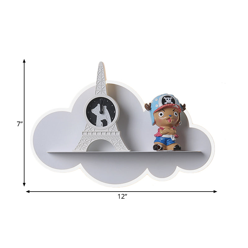 Skørter | Acrylic Cloud Wall Lamp with Shelf Children LED Wall Mount in White for Children's Bedroom