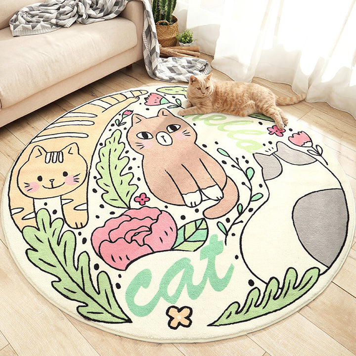 Lisslune | Shady Pet Indoor Carpet Pastel Cartoon Carpet Polypropylene Washable Stain Resistant Non-Slip Rug for the Nursery