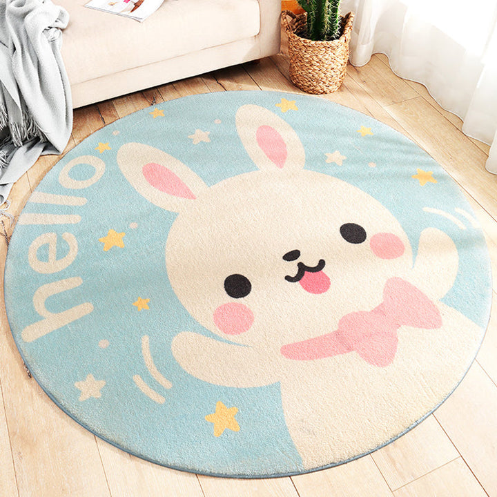 Lisslune | Shady Pet Indoor Carpet Pastel Cartoon Carpet Polypropylene Washable Stain Resistant Non-Slip Rug for the Nursery