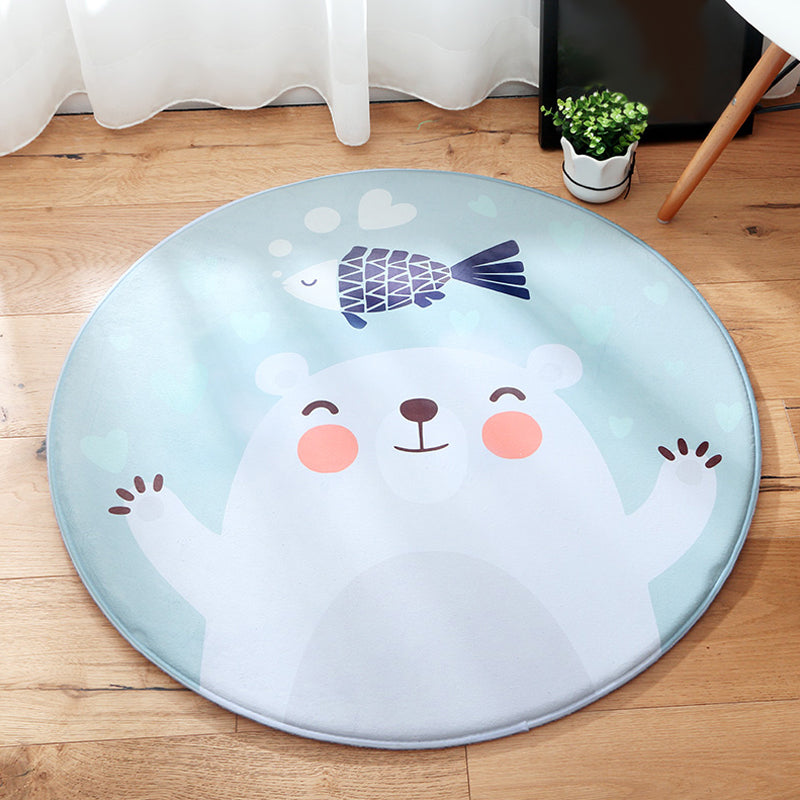 Lisslune | Cartoon Kids Room Rug Soft Color Wild Animal Rug Synthetic Anti-Slip Back Area Rug