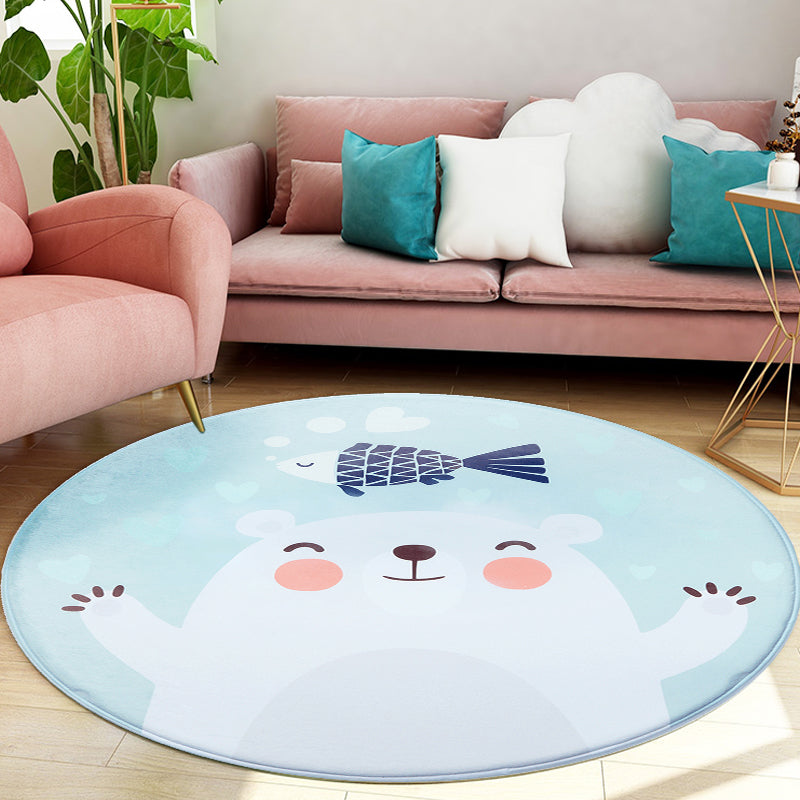 Lisslune | Cartoon Kids Room Rug Soft Color Wild Animal Rug Synthetic Anti-Slip Back Area Rug