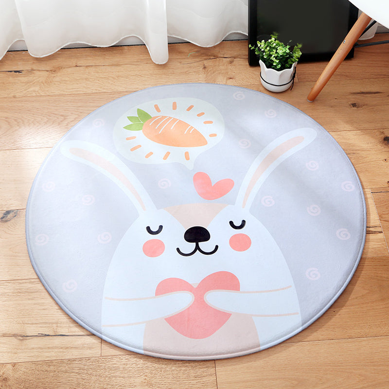 Lisslune | Cartoon Kids Room Rug Soft Color Wild Animal Rug Synthetic Anti-Slip Back Area Rug