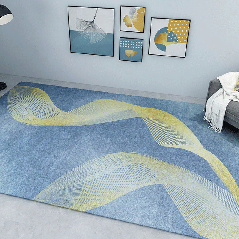 Lisslune | Industrial abstract patterned rug gradient color synthetic rug stain resistant washable non-slip rug for home
