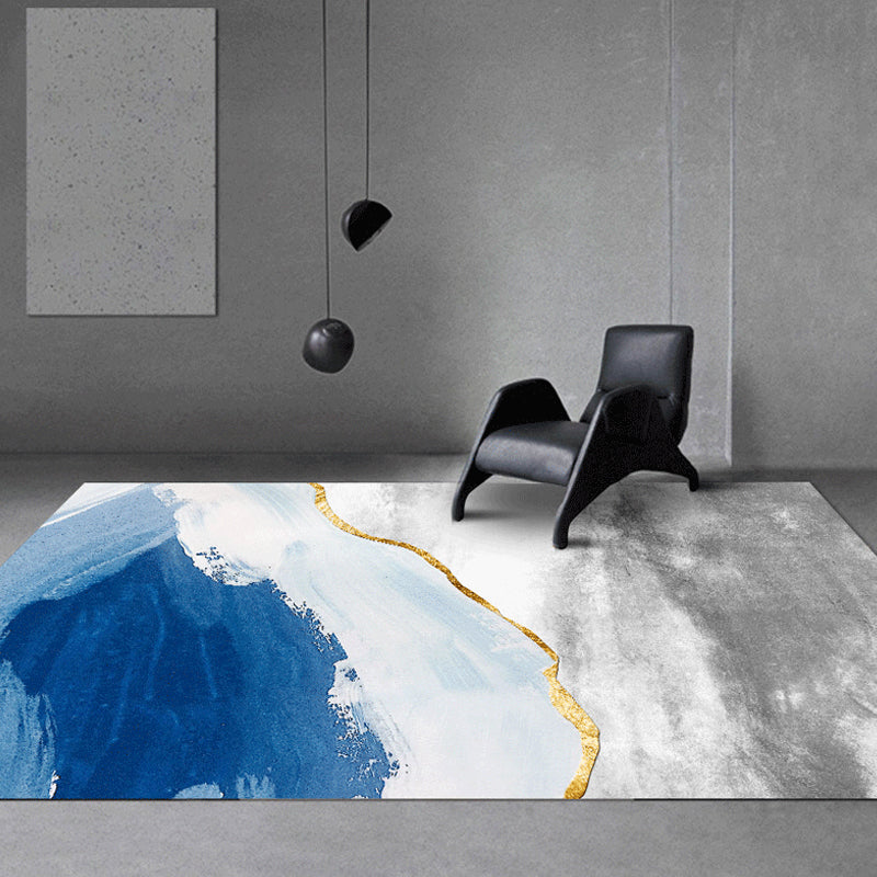 Lisslune | Industrial abstract patterned rug gradient color synthetic rug stain resistant washable non-slip rug for home