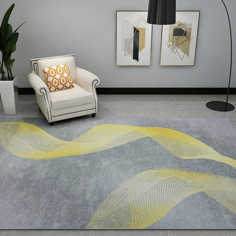 Lisslune | Industrial abstract patterned rug gradient color synthetic rug stain resistant washable non-slip rug for home