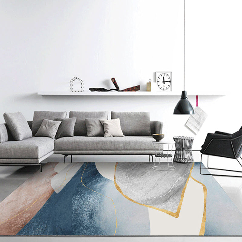 Lisslune | Industrial abstract patterned rug gradient color synthetic rug stain resistant washable non-slip rug for home