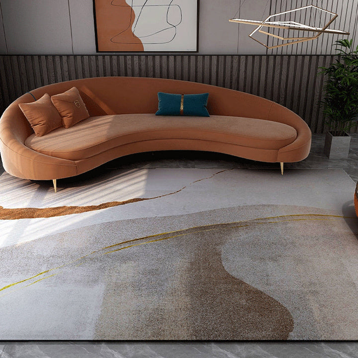 Lisslune | Industrial abstract patterned rug gradient color synthetic rug stain resistant washable non-slip rug for home