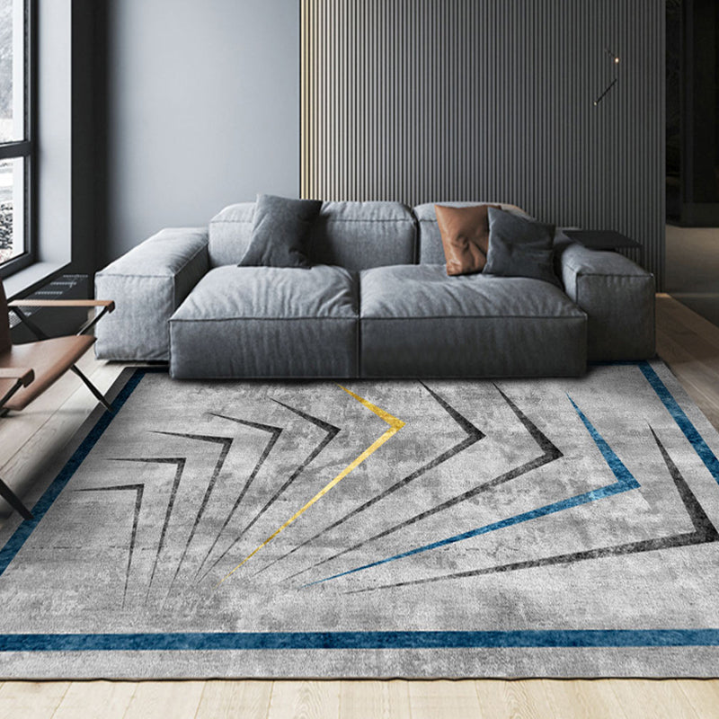 Lisslune | Steampunk Living Room Carpet Dark Color Line Art Abstract Carpet Polyester Non-Slip Background Carpet for Living Room