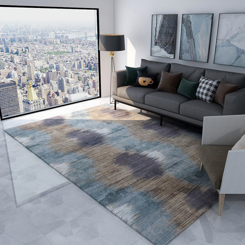 Lisslune | Dark Cyberpunk Style Rug Polypropylene Tie Dye Printed Abstract Rug Non-Slip Back Washable Carpet for Room