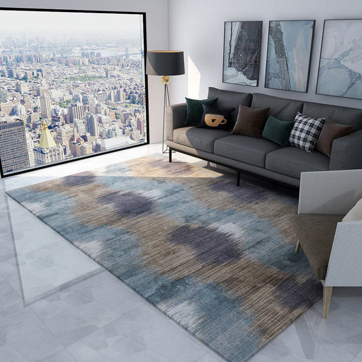 Lisslune | Dark Cyberpunk Style Rug Polypropylene Tie Dye Printed Abstract Rug Non-Slip Back Washable Carpet for Room