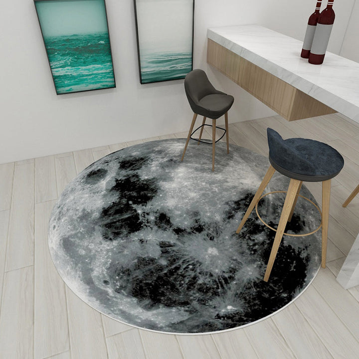 Lisslune | Dark Red Pattern Carpet Polypropylene Steampunk Carpet Non-slip Machine Washable Rug for Bedroom