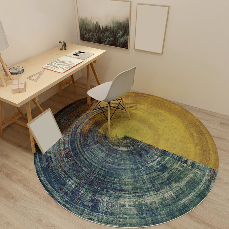 Lisslune | Dark Red Pattern Carpet Polypropylene Steampunk Carpet Non-slip Machine Washable Rug for Bedroom