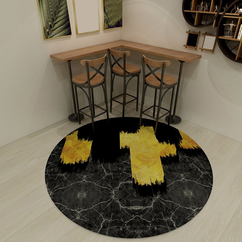 Lisslune | Dark Red Pattern Carpet Polypropylene Steampunk Carpet Non-slip Machine Washable Rug for Bedroom