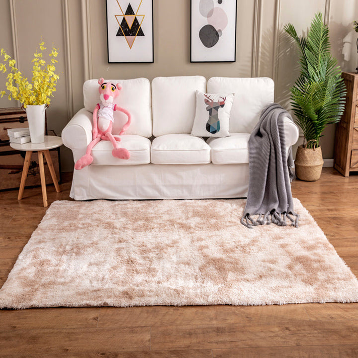 Lisslune | Creative Rust Metal Look Rug Pastel Color Industrial Rug Synthetic Non-Slip Backing Easy Maintenance Rug for Home