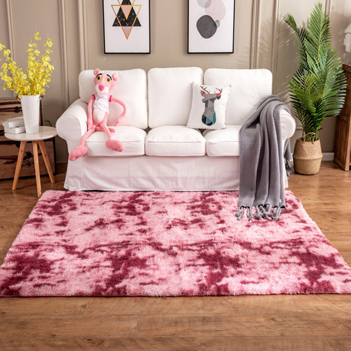 Lisslune | Creative Rust Metal Look Rug Pastel Color Industrial Rug Synthetic Non-Slip Backing Easy Maintenance Rug for Home