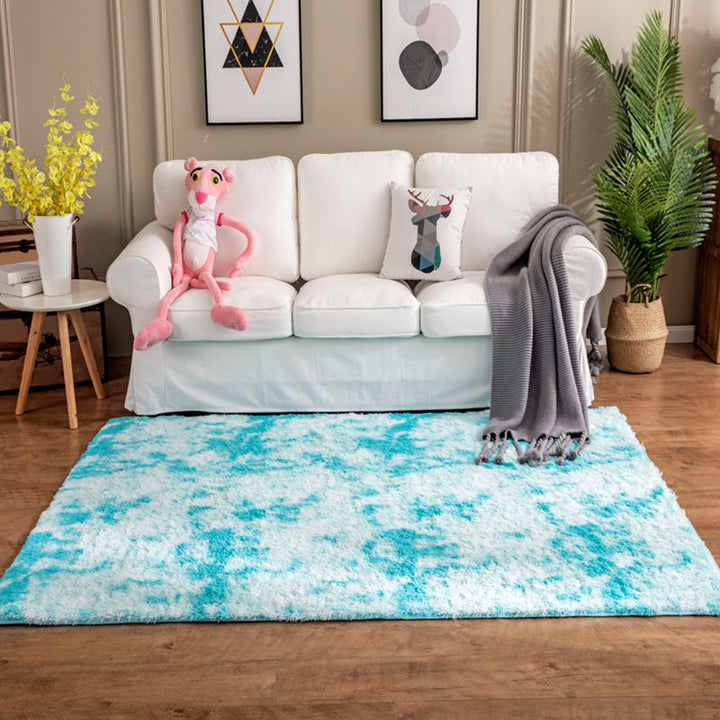 Lisslune | Creative Rust Metal Look Rug Pastel Color Industrial Rug Synthetic Non-Slip Backing Easy Maintenance Rug for Home