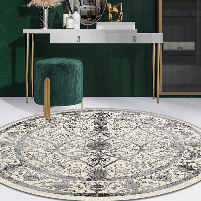 Lisslune | Moroccan Medallion Pattern Rug Multi Color Polypropylene Rug Non-Slip Backing Pet-Friendly Washable Rug for Bedroom