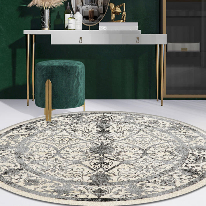 Lisslune | Moroccan Medallion Pattern Rug Multi Color Polypropylene Rug Non-Slip Backing Pet-Friendly Washable Rug for Bedroom