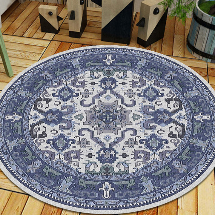Lisslune | Moroccan Medallion Pattern Rug Multi Color Polypropylene Rug Non-Slip Backing Pet-Friendly Washable Rug for Bedroom