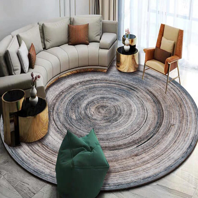 Lisslune | Casual Modern Rug in gray abstract wood grain pattern Rug Polyester machine washable Rug for living space decoration