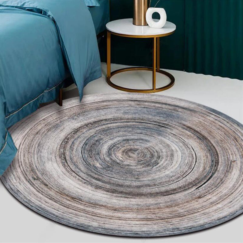 Lisslune | Casual Modern Rug in gray abstract wood grain pattern Rug Polyester machine washable Rug for living space decoration
