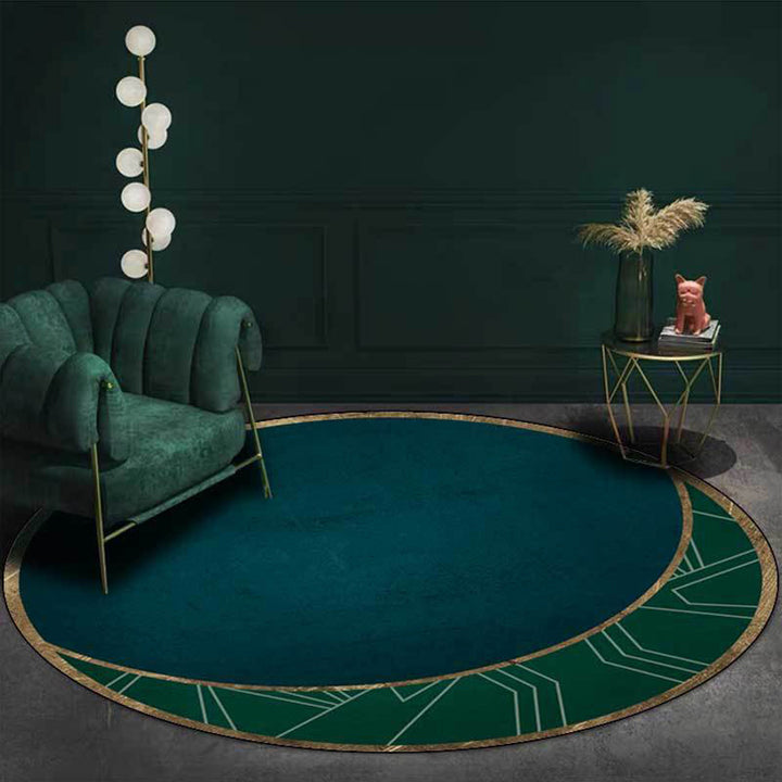 Lisslune | Modern living room carpet in green color box moon print carpet polyester machine washable carpet