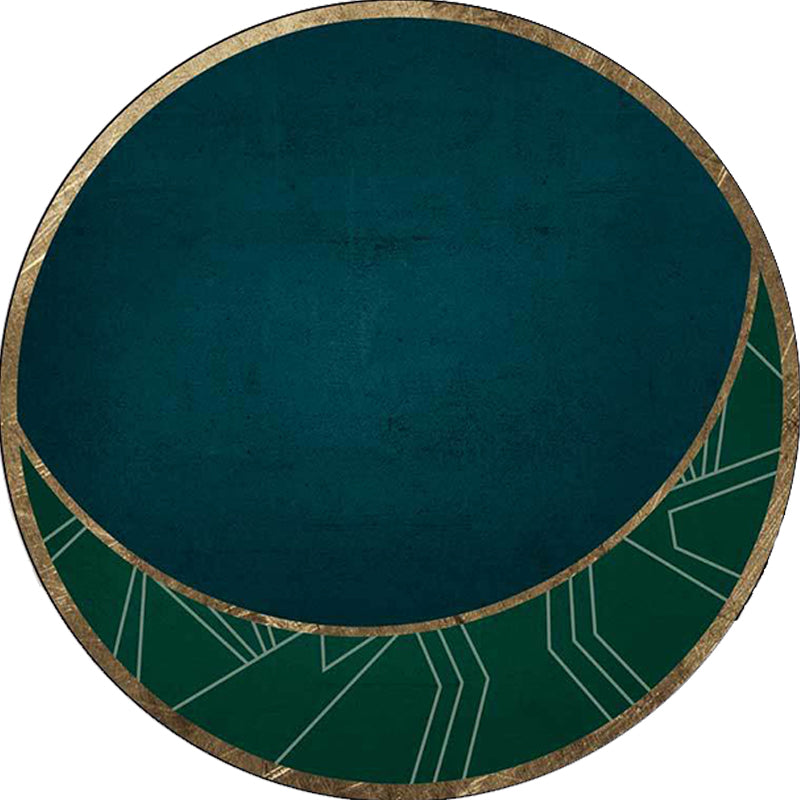 Lisslune | Modern living room carpet in green color box moon print carpet polyester machine washable carpet