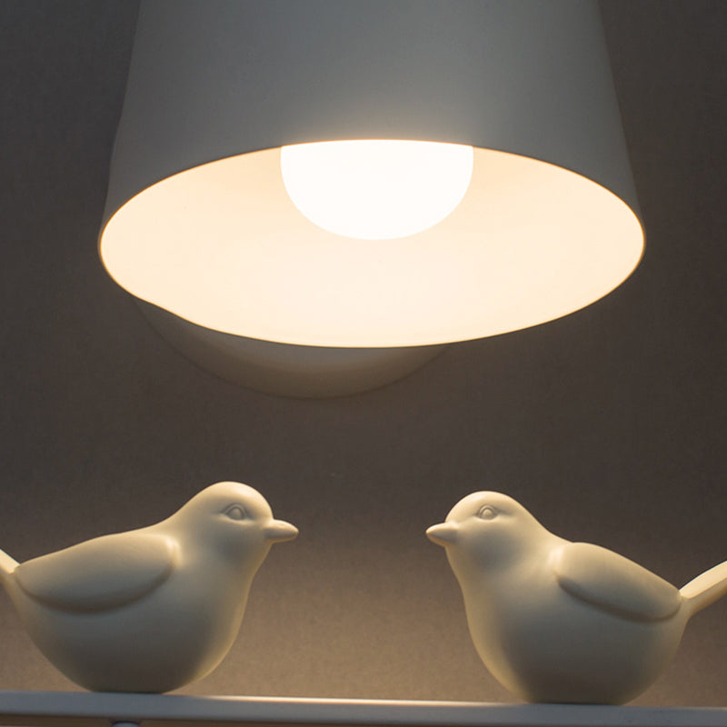 Skørter | Nordic Trapezium Shade Wall Lamp Metal 1 Lamp Sconces Light with Bird for Restaurant
