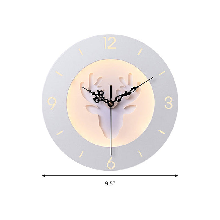 Skørter | Acrylic Antler Wall Light with Clock Modern Creative LED Wall Light in White for Office Bedroom