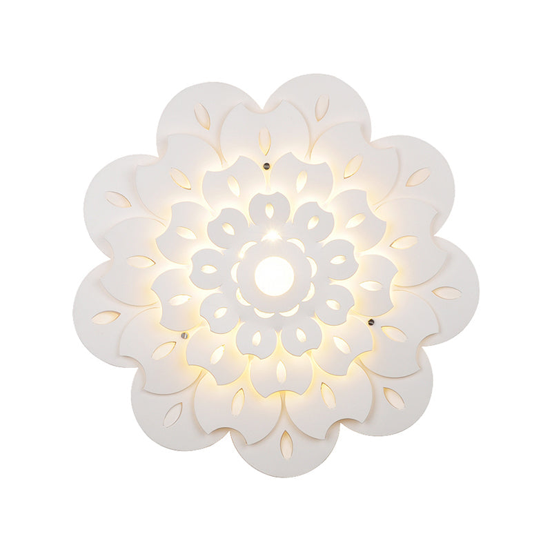Skørter | Children's Room Flower Wall Light Acrylic Kids Beautiful White Eye-Friendly LED Wall Light