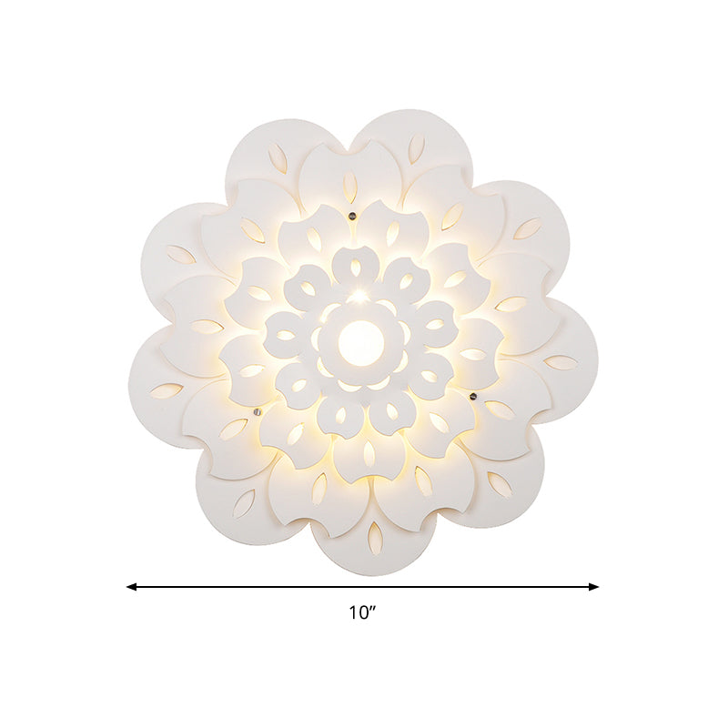 Skørter | Children's Room Flower Wall Light Acrylic Kids Beautiful White Eye-Friendly LED Wall Light