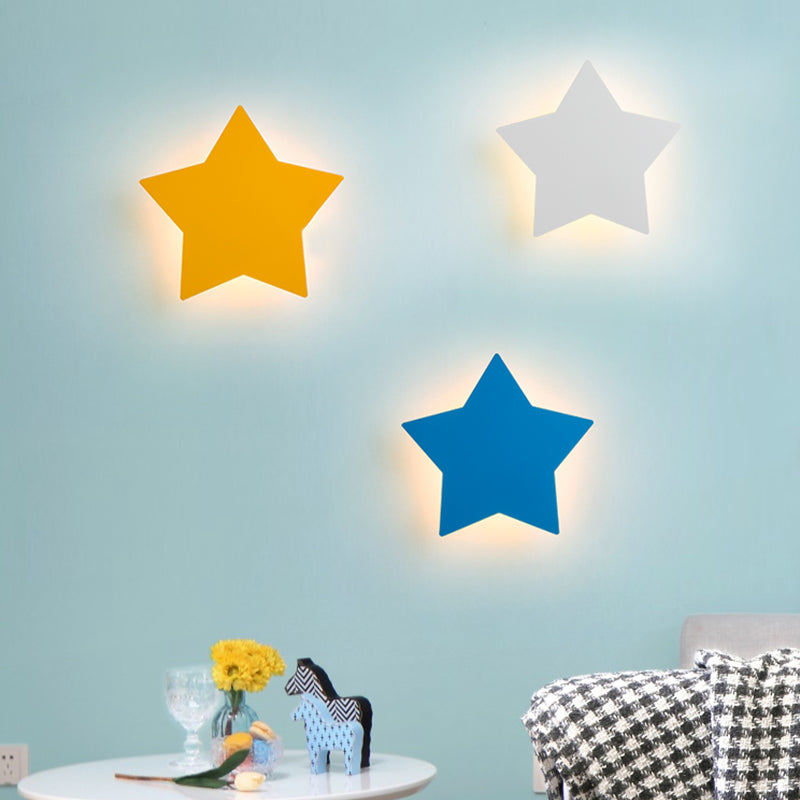 Skørter | Modern Slim Panel Star Wall Lamp Wooden LED Wall Light for Hallway Kitchen