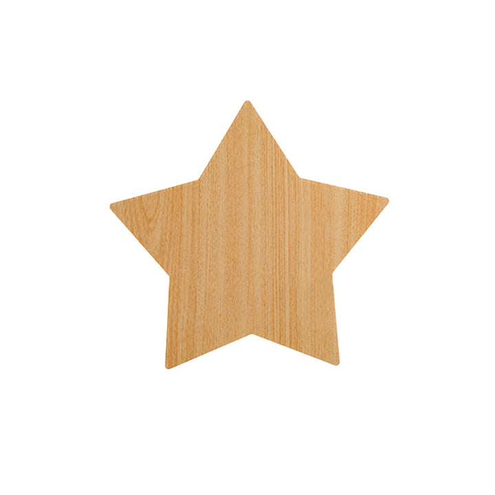 Skørter | Modern Slim Panel Star Wall Lamp Wooden LED Wall Light for Hallway Kitchen