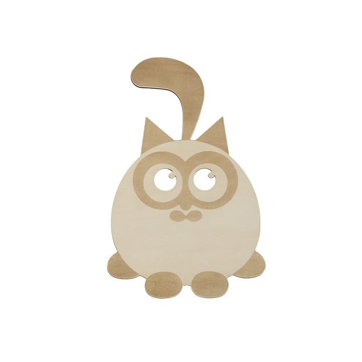 Skørter | Round Cat Wall Light Animal Wood LED Wall Lighting for Boys Girls Bedroom