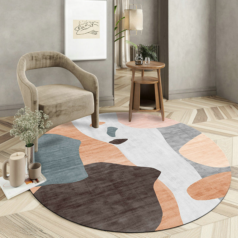 Lisslune | Pastel Watercolor Abstract Rug Polypropylene New Rug Machine Washable Non-Slip Rug for Living Room