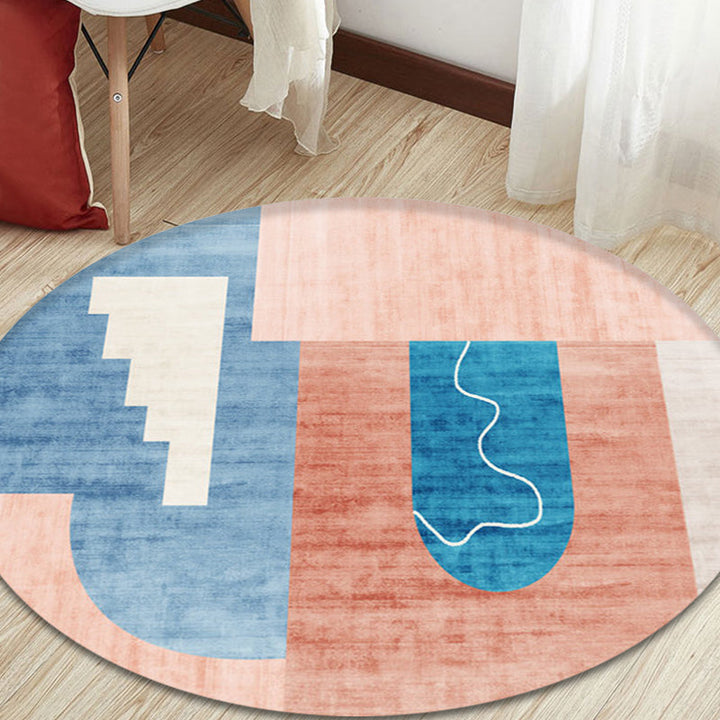 Lisslune | Pastel Watercolor Abstract Rug Polypropylene New Rug Machine Washable Non-Slip Rug for Living Room