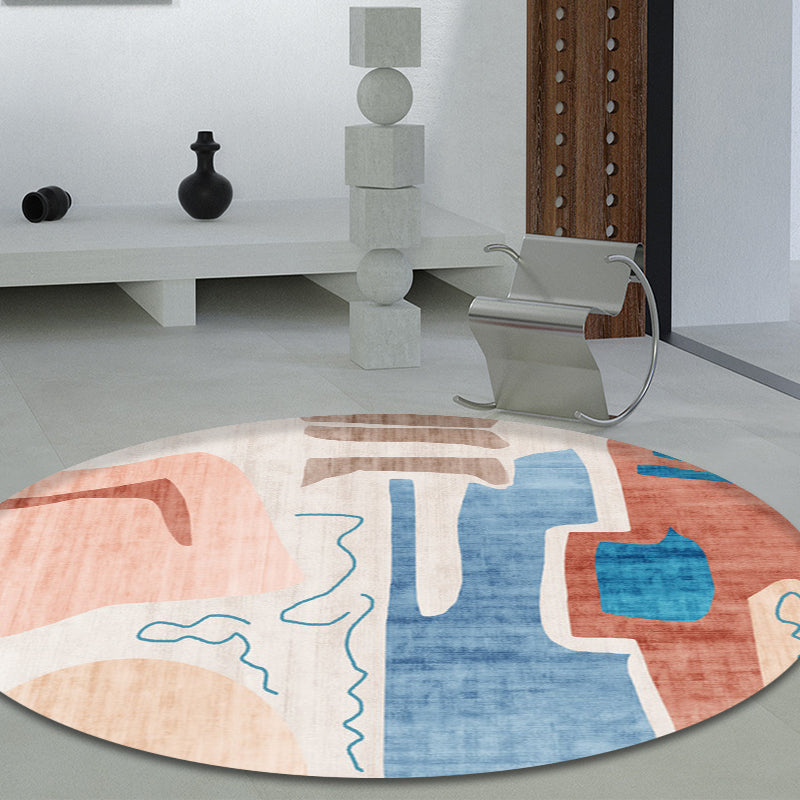 Lisslune | Pastel Watercolor Abstract Rug Polypropylene New Rug Machine Washable Non-Slip Rug for Living Room