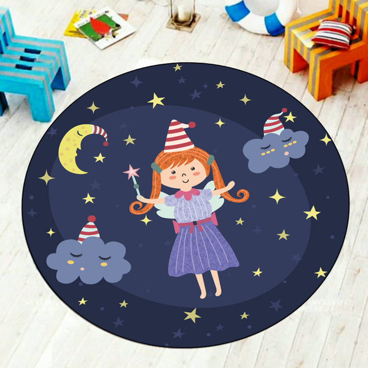 Lisslune | Kids Wonderland Carpet Multicolor Polypropylene Rug Non-slip Pet-friendly Rug for Children's Room