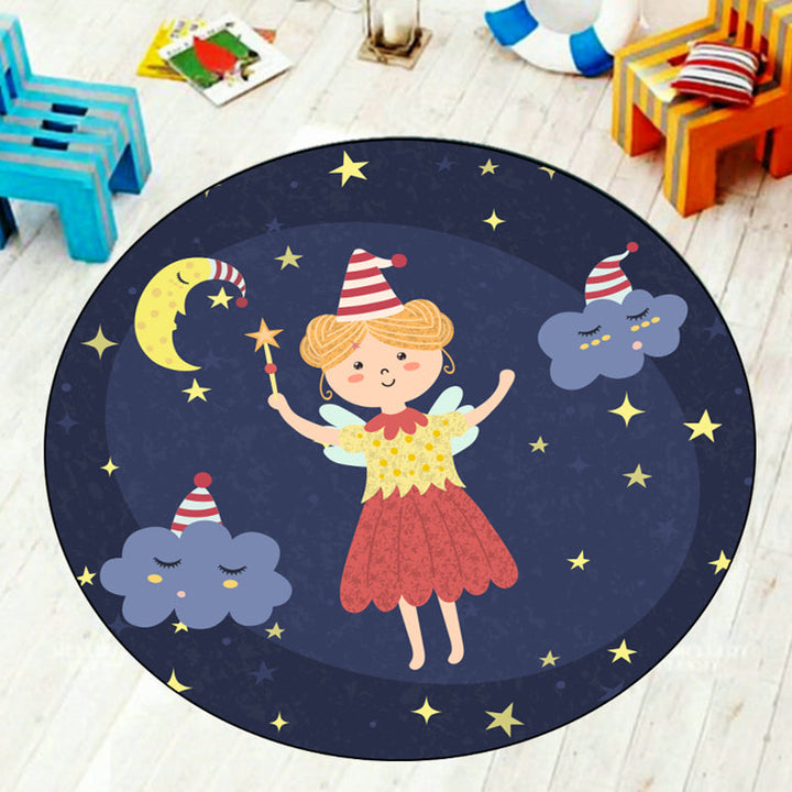 Lisslune | Kids Wonderland Carpet Multicolor Polypropylene Rug Non-slip Pet-friendly Rug for Children's Room